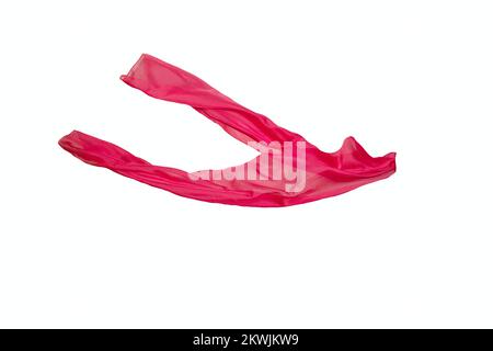 wavy red silk scarf isolated on white background. High quality photo Stock Photo