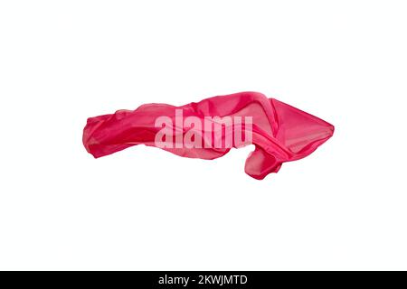 wavy red silk scarf isolated on white background. High quality photo Stock Photo