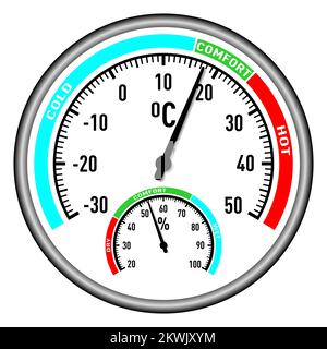 https://l450v.alamy.com/450v/2kwjxym/round-mechanical-hygrometer-on-white-background-meteorological-tool-vector-illustration-2kwjxym.jpg