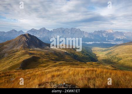 View on Col Quaternà (Knieberg) mountain. Carnic Alps. Comelico. Veneto. Italy. Europe. Stock Photo