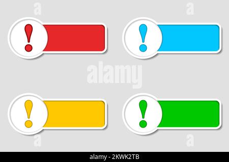 Text box and exclamation mark. Vector illustration Stock Vector