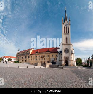 Our Lady of Hungary Church on the main square in the centre of  Keszthely, Hungary. Keszthely is a Hungarian city of 20,895 inhabitants located on the Stock Photo
