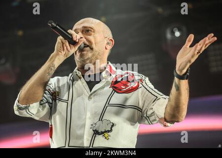 Max Pezzali during the Italian singer Music Concert Max Pezzali - Max30 Nei  Palasport on April 06, 2023 at the Palasele in Eboli, Italy (Photo by  Alfonso Maria Salsano/LiveMedia Stock Photo - Alamy