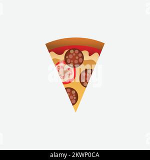 Modern Pizza Icon Hand Drawn Pizza Stock Vector. Vector illustration Stock Vector