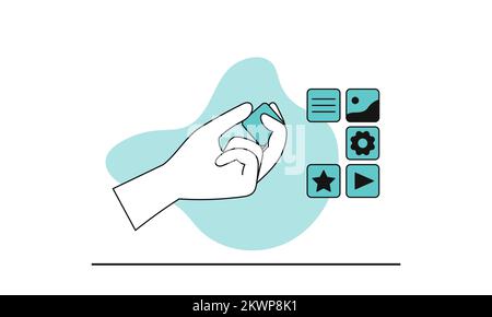 Project finalization vector concept illustration. Final work and management development company. Deadline planning and software finish. Marketing supp Stock Vector