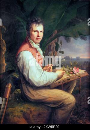 Alexander von Humboldt, (1769-1859), German polymath, geographer, naturalist and explorer, portrait painting in oil on canvas by Friedrich Georg Weitsch, 1806 Stock Photo