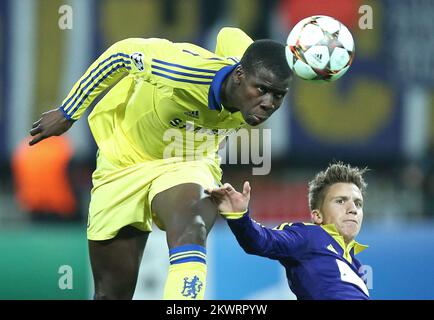 Chelsea FC during the UEFA Champions League Group G match between NK Maribor and Chelsea at the Stadion Ljudski vrt. Stock Photo