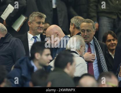 From left, Italian Soccer Federation president Giancarlo Abete