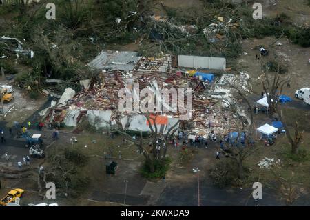 Severe Storms and Tornadoes,  Lady Lake, Fla., February 3, 2007   This church was destroyed by the tornadoes that hit central Florida last night. FEMA has begun its initial response to the disaster area. Mark Wolfe/FEMA.. Photographs Relating to Disasters and Emergency Management Programs, Activities, and Officials Stock Photo