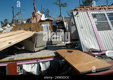 Severe Storms and Tornadoes,  Lady Lake, Fla., February 6, 2007   The recent tornadoes in central Florida destroyed this manufactured home. Tornadoes are a very powerful and destructive force. Mark Wolfe/FEMA.. Photographs Relating to Disasters and Emergency Management Programs, Activities, and Officials Stock Photo