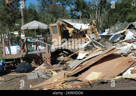 Severe Storms and Tornadoes,  Lady Lake, Fla., February 6, 2007   One of the many homes destroyed by the recent central Florida tornadoes. The tornadoes struck in the early morning hours of February 3rd. Mark Wolfe/FEMA.. Photographs Relating to Disasters and Emergency Management Programs, Activities, and Officials Stock Photo