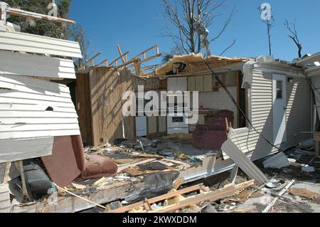 Severe Storms and Tornadoes,  Lady Lake, Fla., February 6, 2007   This home was ripped apart by the recent central Florida tornadoes. Tornadoes are a highly destructive and dangerous force that should not be taken lightly. Mark Wolfe/FEMA.. Photographs Relating to Disasters and Emergency Management Programs, Activities, and Officials Stock Photo