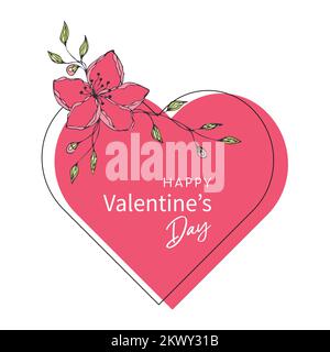 Heart of doodle flowers for Valentines Day, Wedding, card, love, passion. Vector illustration Stock Vector