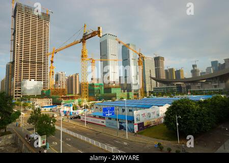 SHENZHEN - OCT 20: ShenZhen downtown on October 20, 2014 in Shenzhen, China. ShenZhen is regarded as one of the most successful Special Economic Zones Stock Photo