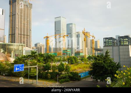 SHENZHEN - OCT 20: ShenZhen downtown on October 20, 2014 in Shenzhen, China. ShenZhen is regarded as one of the most successful Special Economic Zones Stock Photo