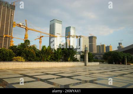 SHENZHEN - OCT 20: ShenZhen downtown on October 20, 2014 in Shenzhen, China. ShenZhen is regarded as one of the most successful Special Economic Zones Stock Photo