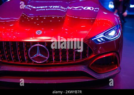 Detail of Mercedes AMG GT concept at the Motor Show in Geneva, Switzerland, CH, on March 7, 2017. (Photo by Saso Domijan) Stock Photo