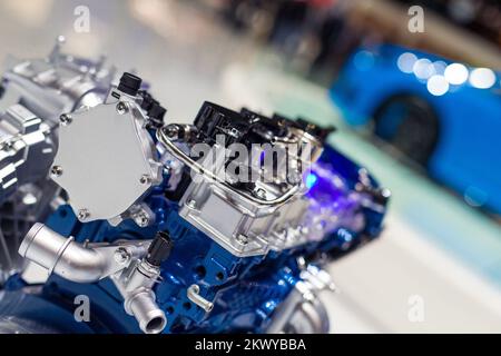 Ford engine at the Motor Show in Geneva, Switzerland, CH, on March 7, 2017. (Photo by Saso Domijan) Stock Photo