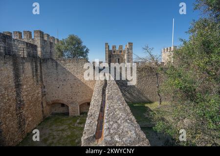 Walls of Saint Georges Castle (Castelo de Sao Jorge) - Lisbon, Portugal Stock Photo