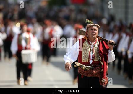 06.05.2017., Vukovar, Croatia - Ceremonial Sinjska alka will be held in Vukovar. Forearms will ride in honor of the Croatian defenders of Vukovar and the whole of Croatia. The winner of the Sinj alka in Vukovar will be given a commemorative gift and President of the Republic of Kolinda Grabar-Kitarovic. Photo: Petar Glebov/PIXSELL  Stock Photo