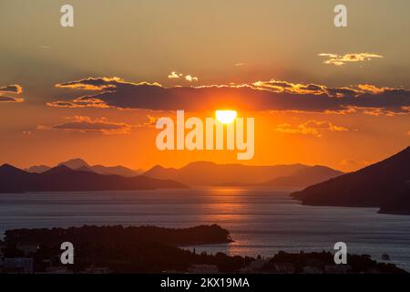 03.07.2017., Dubrovnik, Croatia - The sunset over the Elaphite Islands, small archipelago consisting of several islands stretching northwest of Dubrovnik, in the Adriatic sea. Photo: Grgo Jelavic/PIXSELL Stock Photo