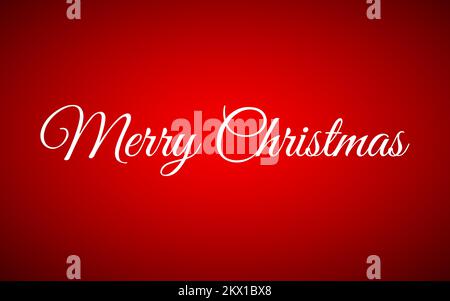 Merry Christmas white lettering inscription for your design greetings card. Red holiday greeting background Stock Vector