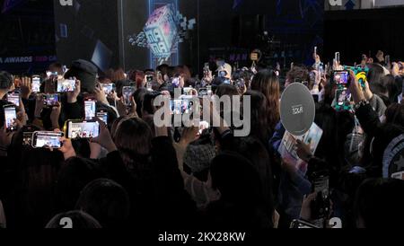 Osaka, Japan. 30th Nov, 2022. Audience takes photos during a red carpet event of the 2022 MAMA(Mnet Asian Music Awards) in Osaka, Japan on Wednesday, November 30, 2022. Photo by Keizo Mori/UPI Credit: UPI/Alamy Live News Stock Photo