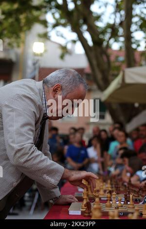 Russian chess grandmaster Garry Kasparov pictured in action competing