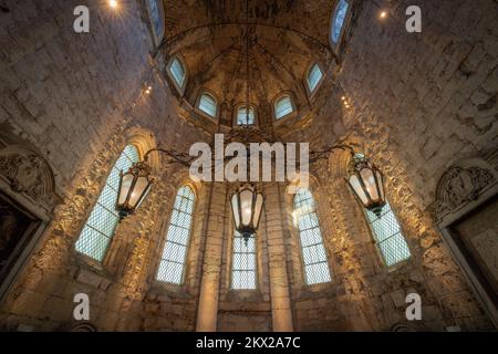 Windows and Ceiling at Carmo Convent (Convento do Carmo) Interior - Lisbon, Portugal Stock Photo