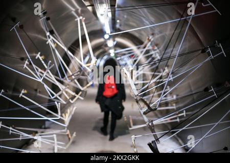 14.09.2017., Zagreb, Croatia - A multimedia exhibition called 'Croatia je Hrvatska' will be on display in Gric tunnel from September 16 to November 1. The exhibition in the four sections of Gric tunnel will be a time machine taking visitors through 13 decades, from th 1890s to 2017 and also follows the history of Croatia's oldest insurance compny, founded in 1874m and it's impact on everday life of people, as wee as political and economic trends. Photo: Petar Glebov/PIXSELL Stock Photo