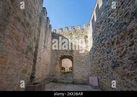 Walls of Saint Georges Castle (Castelo de Sao Jorge) - Lisbon, Portugal Stock Photo