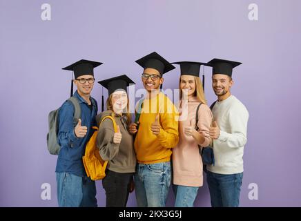 Portrait of young people students recommend university Stock Photo
