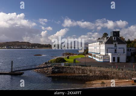 Kyle of Lochalsh and the Skye Bridge on the altantic coast of northwest Scotland Stock Photo