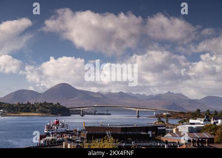 Kyle of Lochalsh and the Skye Bridge on the altantic coast of northwest Scotland Stock Photo