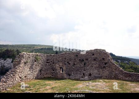 13.05.2018., Drnis , Croatia - The fortress Gradina is located in Drnis, at  an elevation of 344 m above sea level, above the canyon of the river  Cikola. Built on the site