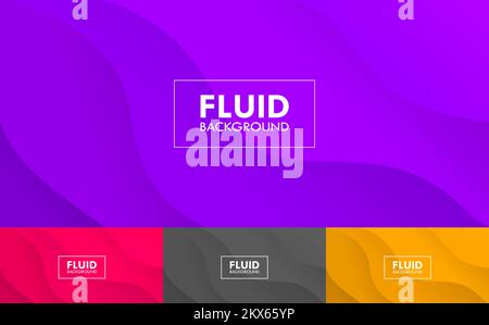 Colorful Fluid Wave Vector Abstract Background Set Stock Vector