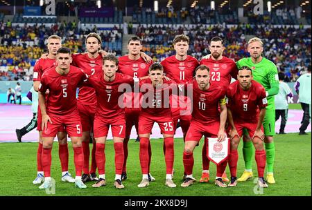 LR) Ludvig Hoff of Team Norway, Jesper Jensen Aabo and Frederik Andersen of  Team Denmark during the match between Denmark and Norway on 11.05.2018 in  Herning, Denmark. (Photo by Marco Leipold/City-Press GbR)