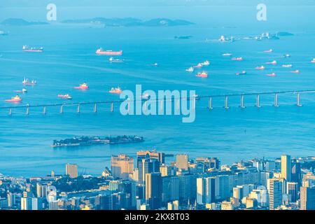 Rio de Janeiro - March 10, 2022: panorama of the ocean and the city of rio de janeiro in brazil Stock Photo