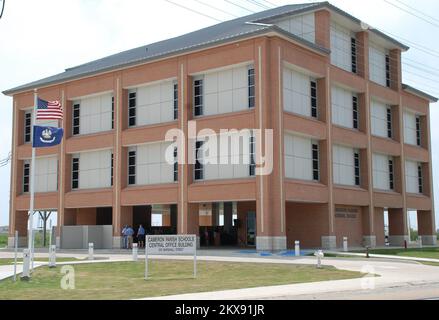 Cameron Parish School Board Administration Building (After). Louisiana Hurricane Katrina. Photographs Relating to Disasters and Emergency Management Programs, Activities, and Officials Stock Photo