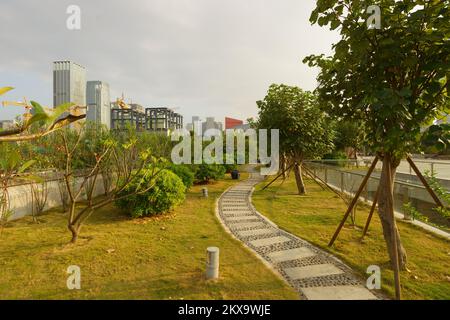 SHENZHEN - OCT 20: ShenZhen downtown on October 20, 2014 in Shenzhen, China. ShenZhen is regarded as one of the most successful Special Economic Zones Stock Photo