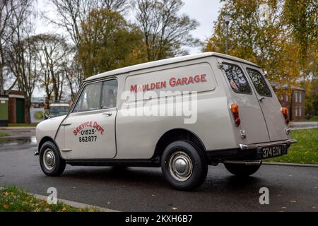 1963 Morris Mini Van ‘374 eow’ on display at the Workhorse Assembly held at the Bicester Heritage Centre on the 27th November 2022 Stock Photo