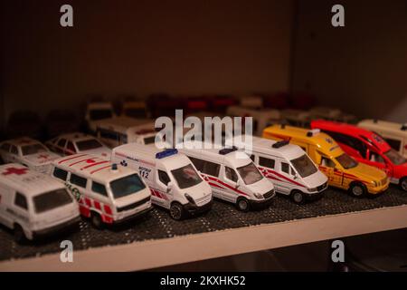 Dragan Malosevac toy cars collection is pictured his apartment in