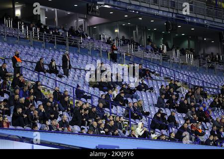 Supporters during the UEFA Europa League Group K stage match between GNK Dinamo Zagreb and Feyenoord Rotterdam at Maksimir Stadium on October 22, 2020 in Zagreb, Croatia. Photo: Goran Stanzl/PIXSELL Stock Photo