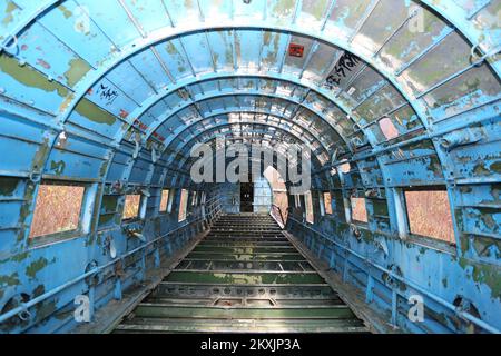 Abandoned Douglas C-47 at Zeljava Airforce Base, situated on the border ...