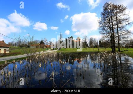 A view of the Old Town of Dubovac.The Dubovac Castle overlooks the Croatian city Karlovac. Its square tower was probably built during the 13th century. In the 15th century, the castle was rebuilt inÂ RenaissanceÂ style., in Karlovac, Croatia, on March 24, 2021. Photo: Kristina Stedul Fabac/PIXSELL Stock Photo