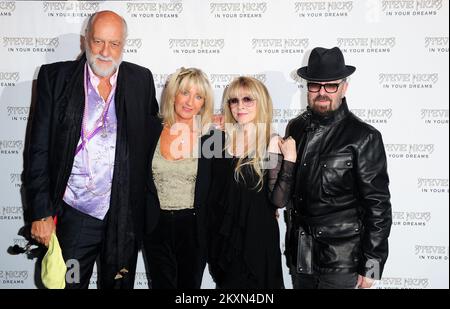 File photo dated 16/09/13 of (left to right) Mick Fleetwodd, Christine McVie, Stevie Nicks and Dave Stewart, at the screening of Stevie Nicks In Your Dreams, at the Curzon Mayfair in London. Fleetwood Mac's Christine McVie has died at the age of 79, her family has said. Issue date: Wednesday November 30, 2022. Stock Photo