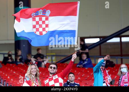 Croatia national team supporters are seen prior the UEFA Euro 2020 Championship Group D match between Croatia and Scotland at Hampden Park on June 22, 2021 in Glasgow, United Kingdom. Photo: Luka Stanzl/PIXSELL Stock Photo
