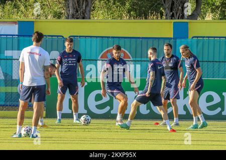 Football players during training of Croatian football national team, in Rovinj, Croatia, on June 26, 2021. Croatia will play Spain in the EURO 2020 Round of 16 Monday, June 28th in Copenhagen, Denmark Photo: Srecko Niketic/PIXSEL  Stock Photo