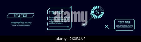 Digital callouts titles. Set of HUD futuristic sci fi frame.  Stock Vector