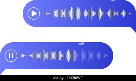 Voice messages. Bubbles with audio record. Chat messenger Ui concept. Interface for sound call and speech records.  Stock Vector